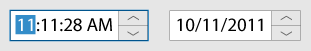 Stepper/Spinner shows time or date